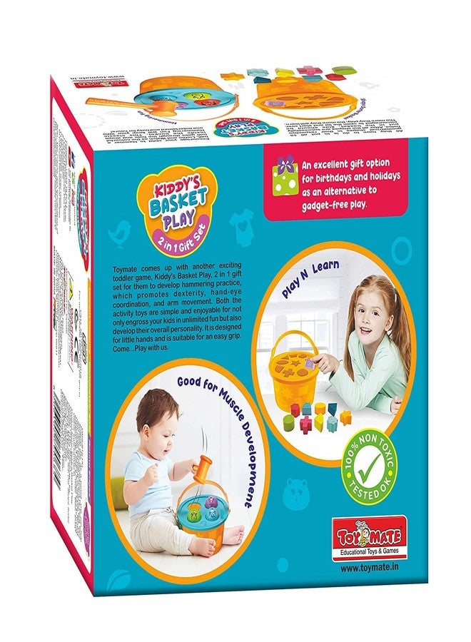 Toymate Kiddy’s Basket Play - Combo of Hammering Fun & Shape Sorting Basket - A Learning Shapes Colors Knock Pounding Fine Motor Toy Set for Kids Toddlers - Image 3